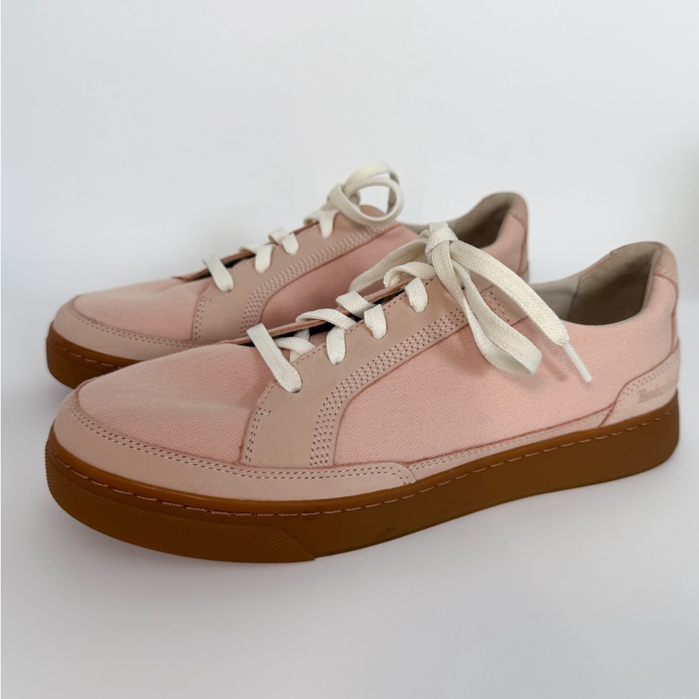 Timberland Atlanta Green Earthkeepers Pink Canvas Lace Up Sneakers Women’s 11